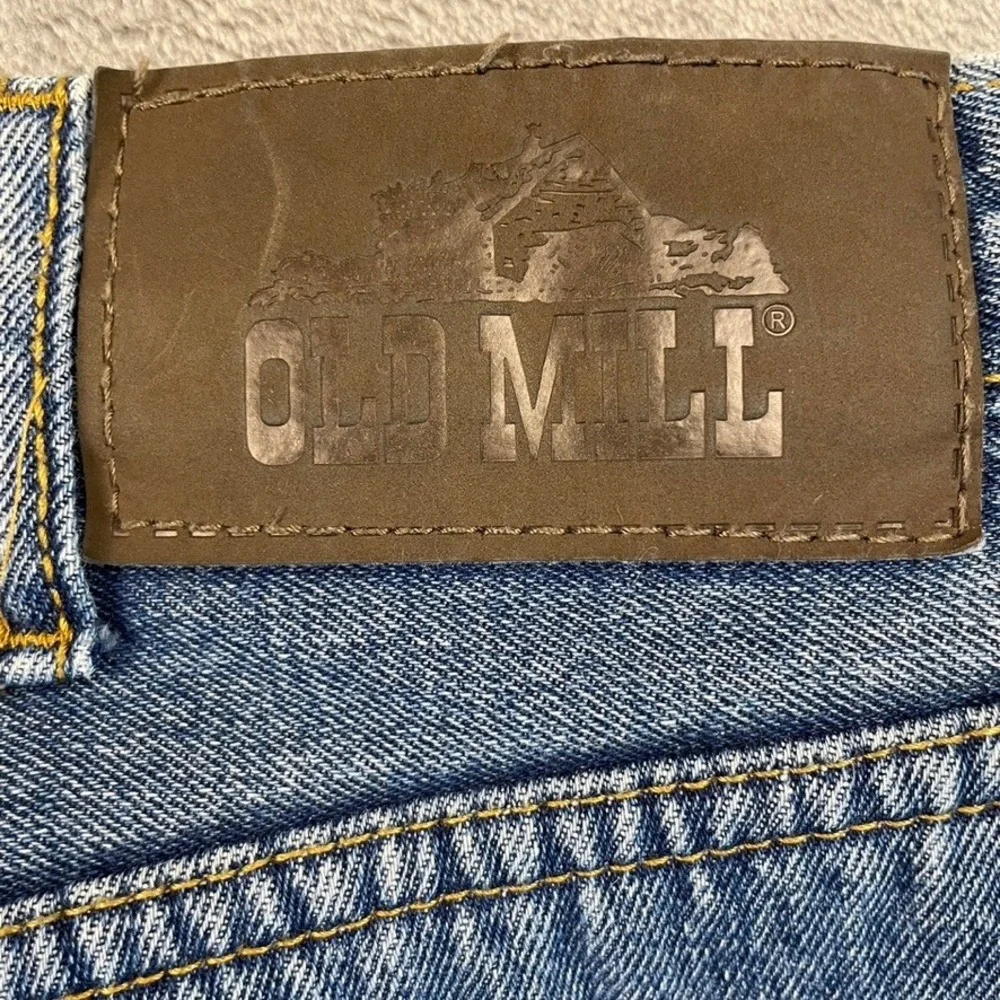 Old Mill Mens Fleece Lined Denim Jeans Blue Straight Leg 38x30 Winter Workwear